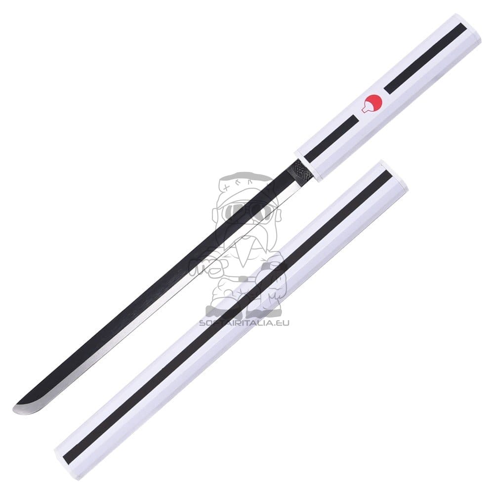 Mini Katana ornamentale ispirata a Sasuke Uchiha (Naruto) con stand