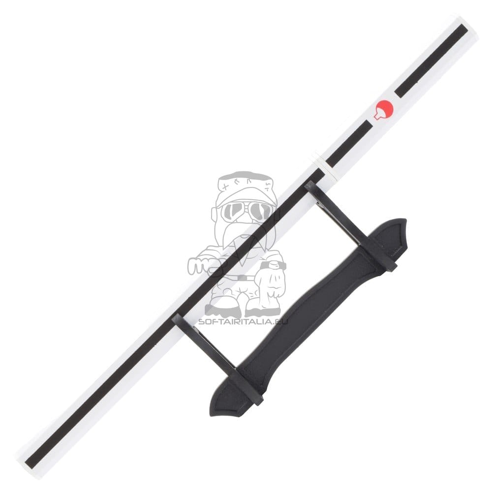 Mini Katana ornamentale ispirata a Sasuke Uchiha (Naruto) con stand