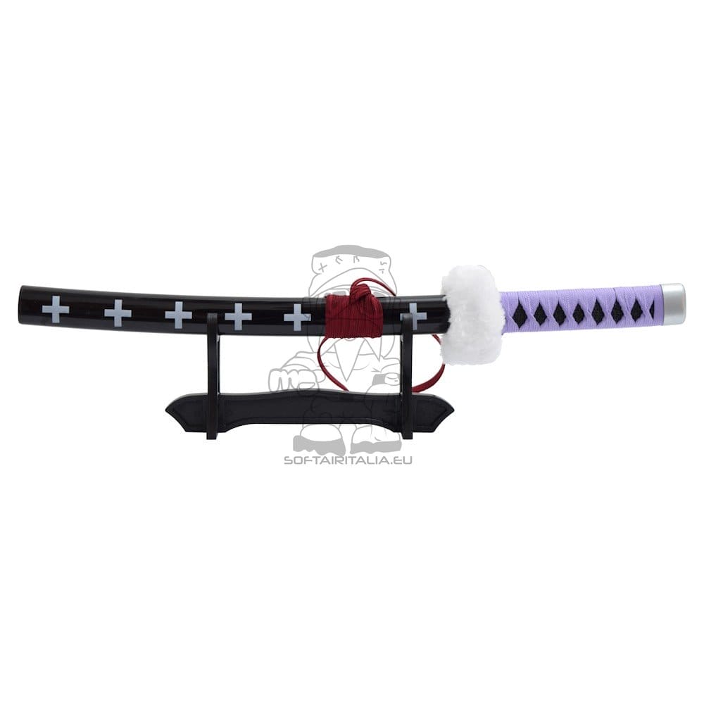 Mini Katana ornamentale di Trafalgar Law (One Piece) con stand