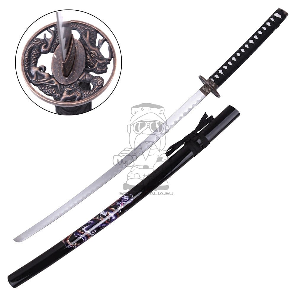 Katana ornamentale con drago nero