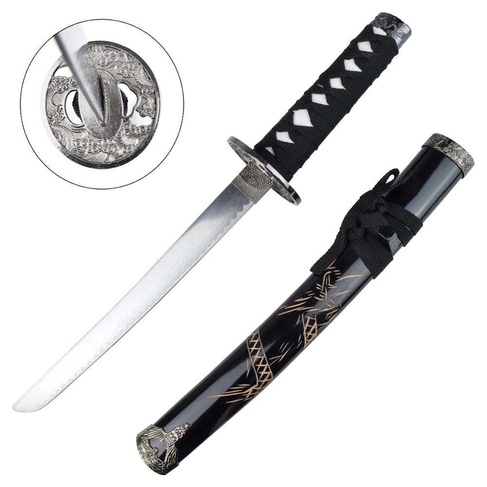 Tanto ornamentale nero con drago