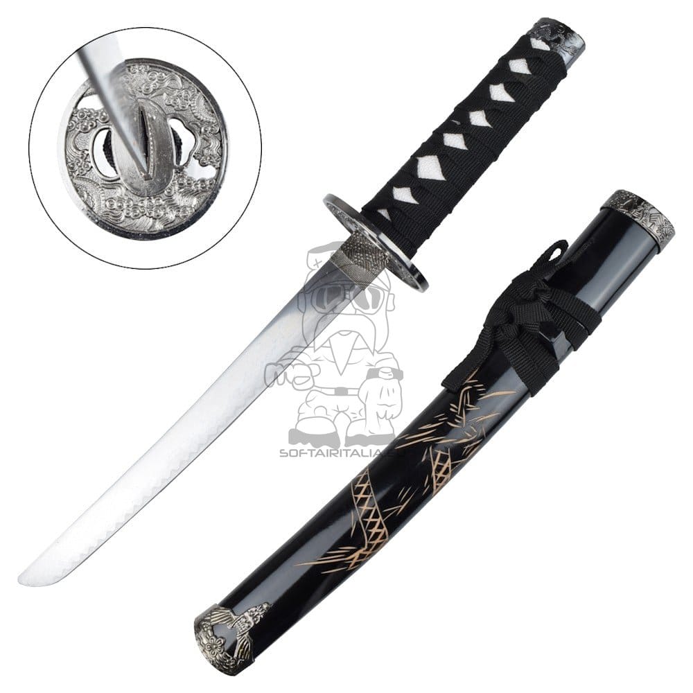 Tanto ornamentale nero con drago