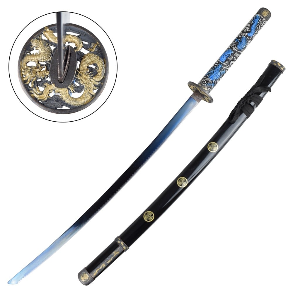 Katana ornamentale blu