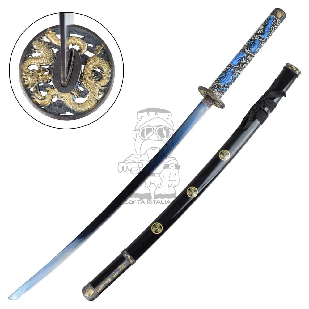 Katana ornamentale blu