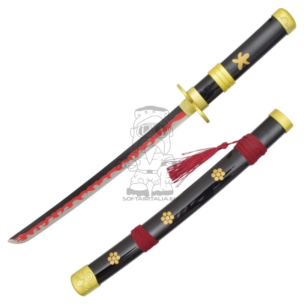 Mini Katana ornamentale Enma di Zoro (One Piece) con stand