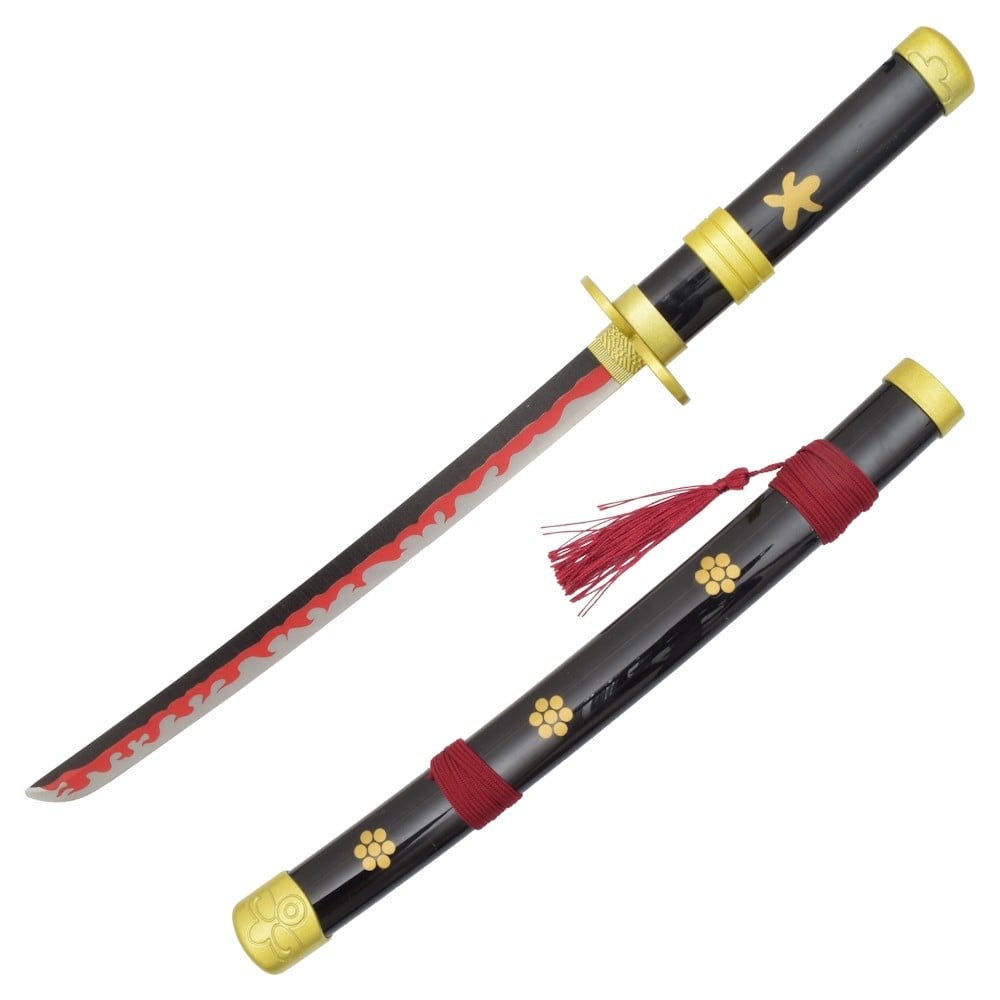 Mini Katana ornamentale Enma di Zoro (One Piece) con stand