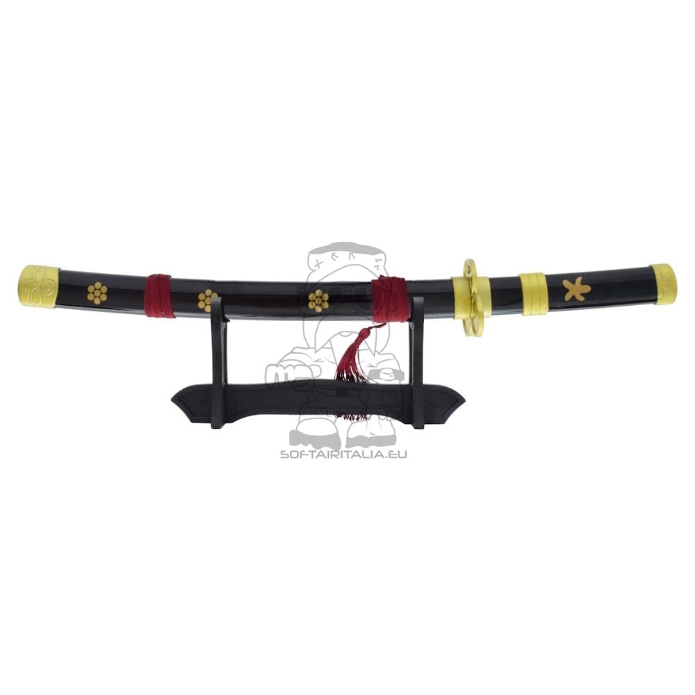 Mini Katana ornamentale Enma di Zoro (One Piece) con stand