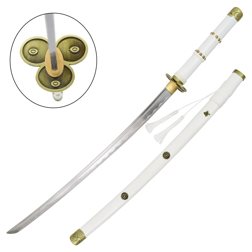 Katana ornamentale Enma di Zoro (One Piece) bianca