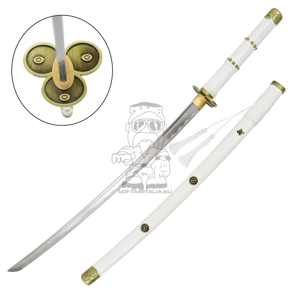 Katana ornamentale Enma di Zoro (One Piece) bianca