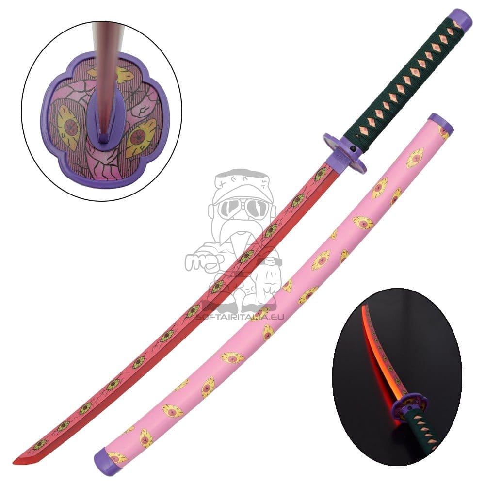 Katana ornamentale LED ispirata a Kokushibou di Demon Slayer