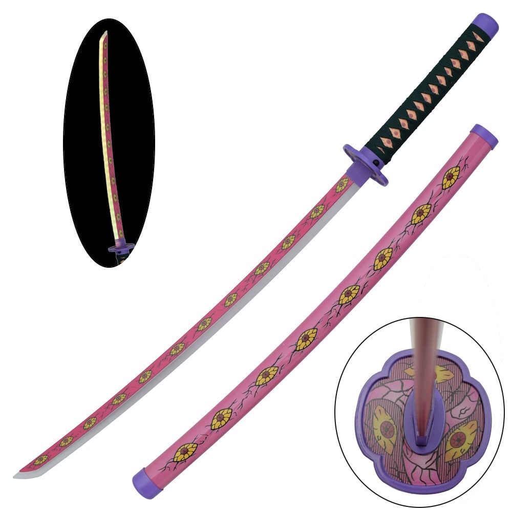 Katana ornamentale LED di Kokushibo (Demon Slayer) con lama in bamboo