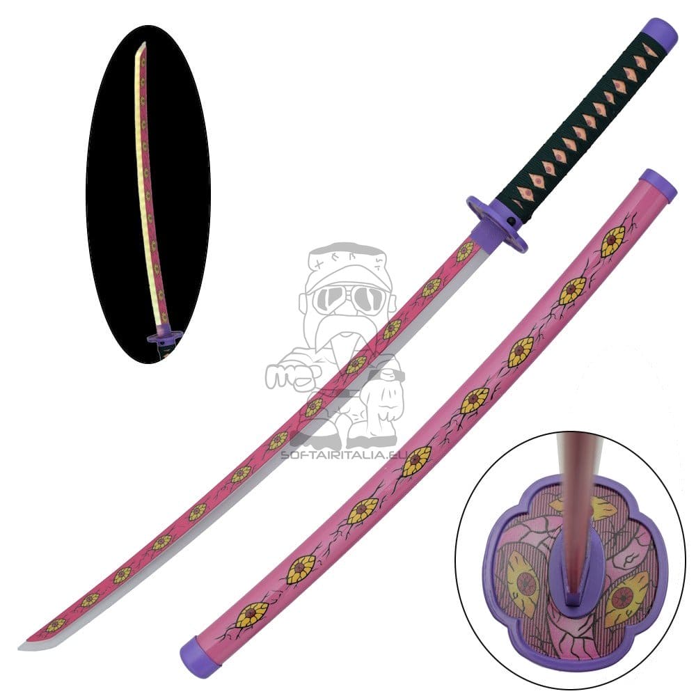 Katana ornamentale LED di Kokushibo (Demon Slayer) con lama in bamboo