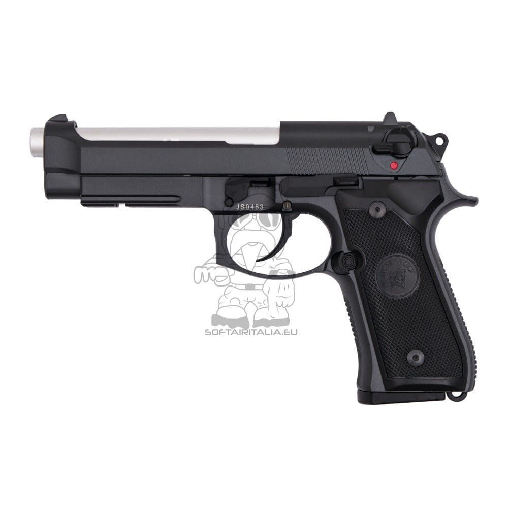 Pistola a gas scarrellante in metallo nera di SNOW WOLF