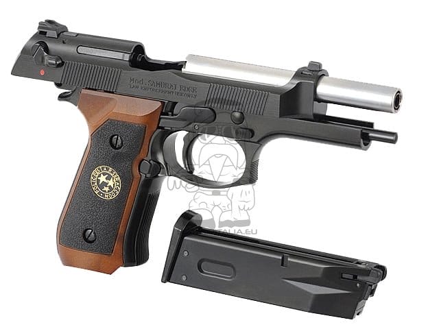 Replica pistola M9 Samurai Edge Biohazard nera di WE