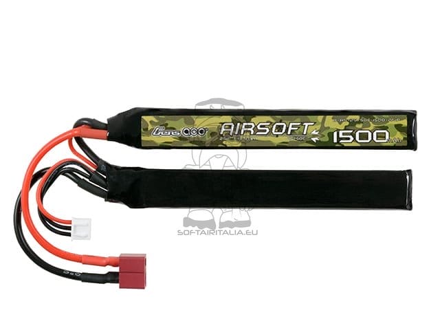 Batteria LiPo 7.4V 1500mAh 25C T-Plug per Softair di GENS ACE