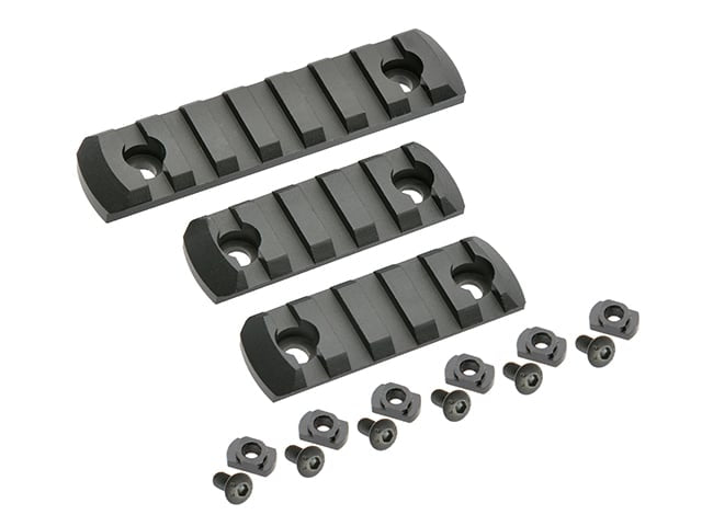 Set di 3 Slitte di Montaggio per Paramano M-LOK Nero di E&C