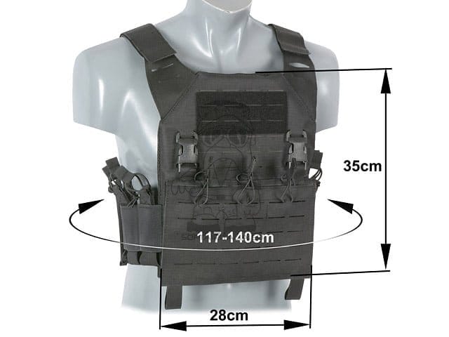 Plate Carrier Recon "Buckle Up" con porta caricatori AR15/AK nero di 8FIELDS