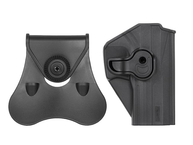 Fondina per KWA/LS/UMAREX USP/USP Compact nera di AMOMAX