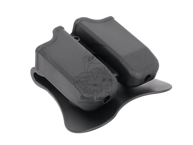 Tasca doppia per caricatori G17/G19/ACP nera di AMOMAX