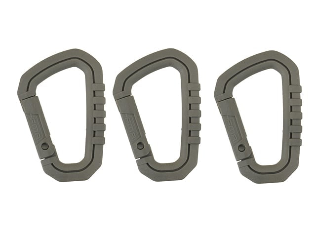 Set 3 moschettoni in nylon Foliage Green di FMA