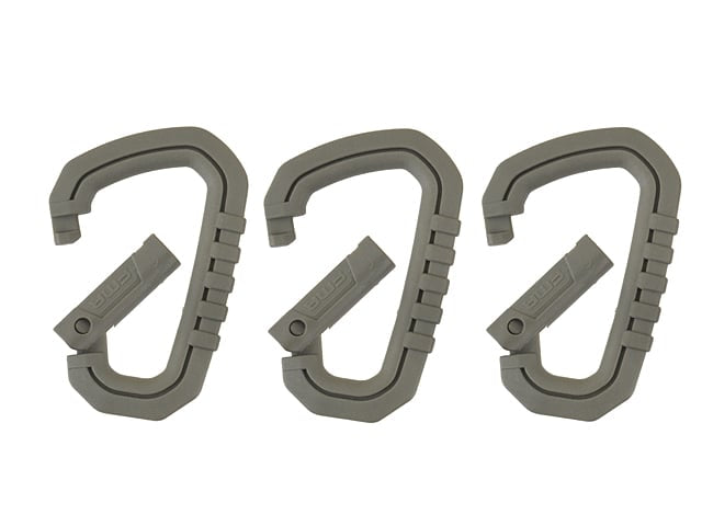 Set 3 moschettoni in nylon Foliage Green di FMA