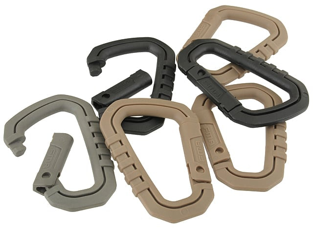 Set 3 moschettoni in nylon Foliage Green di FMA