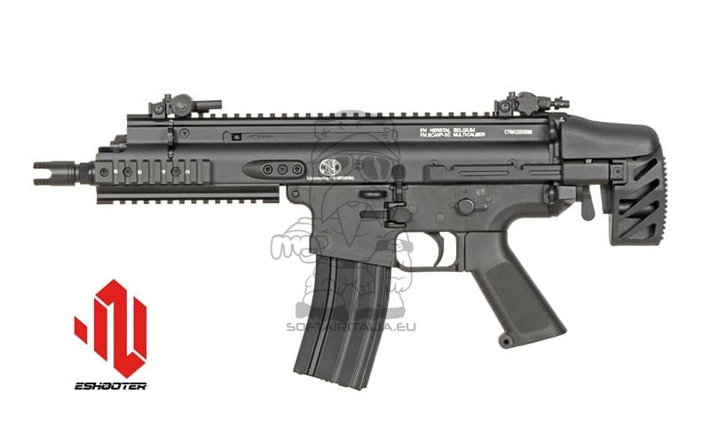 Replica FN SCAR-SC Subcarbine nera con ETU ESHOOTER GEN-2 di CYBERGUN
