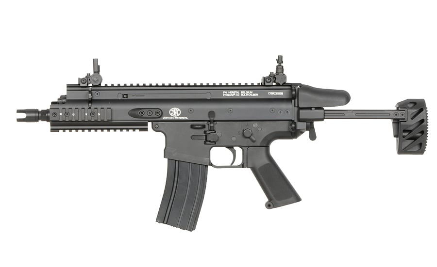 Replica FN SCAR-SC Subcarbine nera con ETU ESHOOTER GEN-2 di CYBERGUN