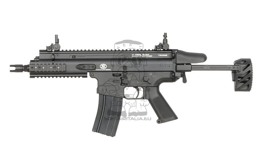 Replica FN SCAR-SC Subcarbine nera con ETU ESHOOTER GEN-2 di CYBERGUN