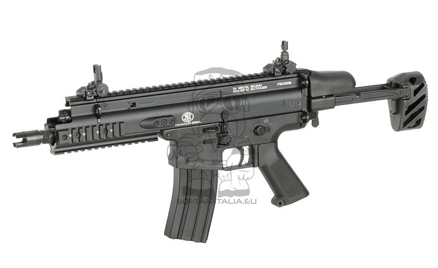 Replica FN SCAR-SC Subcarbine nera con ETU ESHOOTER GEN-2 di CYBERGUN