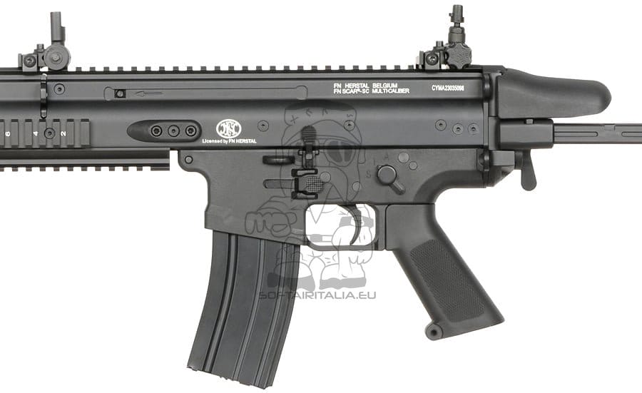 Replica FN SCAR-SC Subcarbine nera con ETU ESHOOTER GEN-2 di CYBERGUN