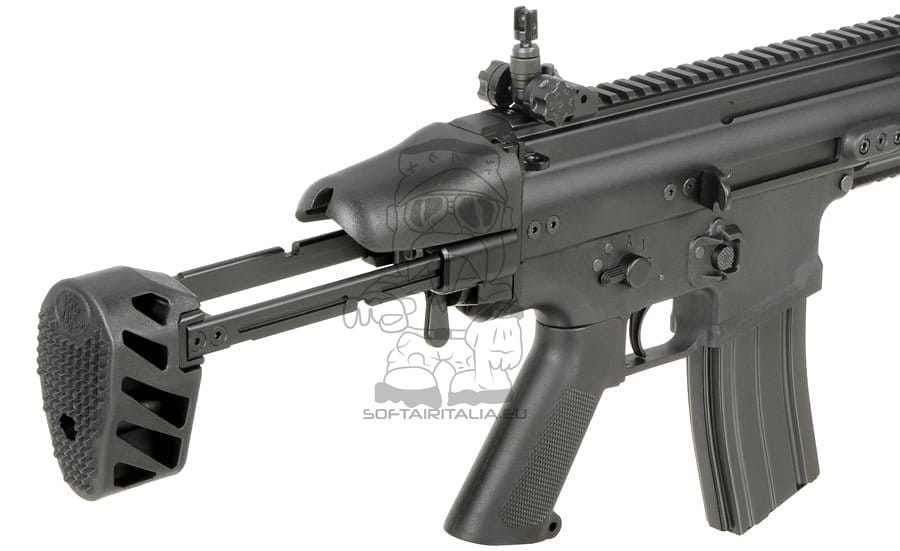 Replica FN SCAR-SC Subcarbine nera con ETU ESHOOTER GEN-2 di CYBERGUN