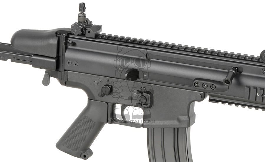 Replica FN SCAR-SC Subcarbine nera con ETU ESHOOTER GEN-2 di CYBERGUN