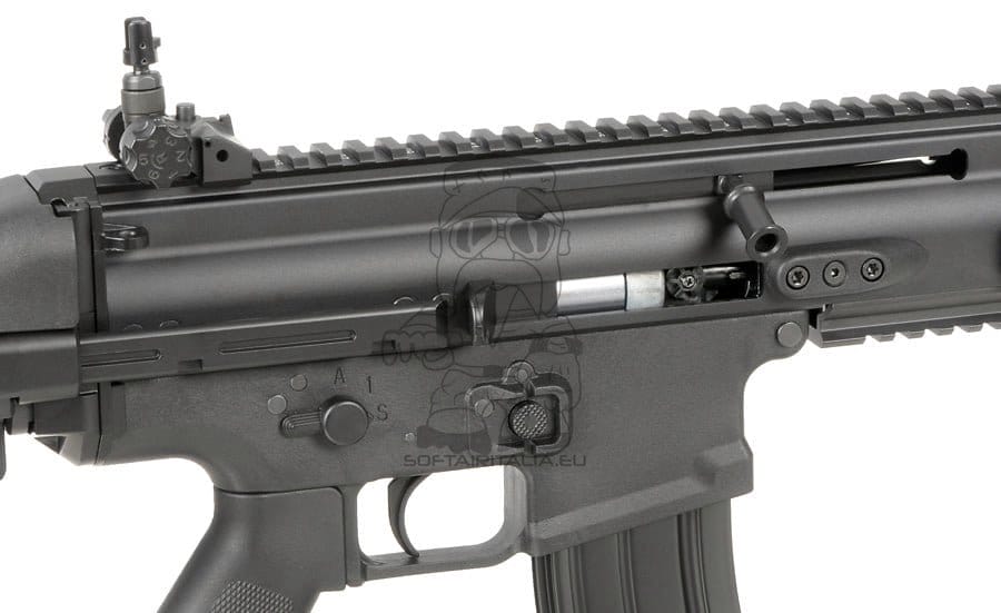 Replica FN SCAR-SC Subcarbine nera con ETU ESHOOTER GEN-2 di CYBERGUN