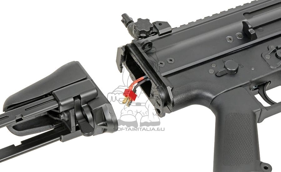 Replica FN SCAR-SC Subcarbine nera con ETU ESHOOTER GEN-2 di CYBERGUN