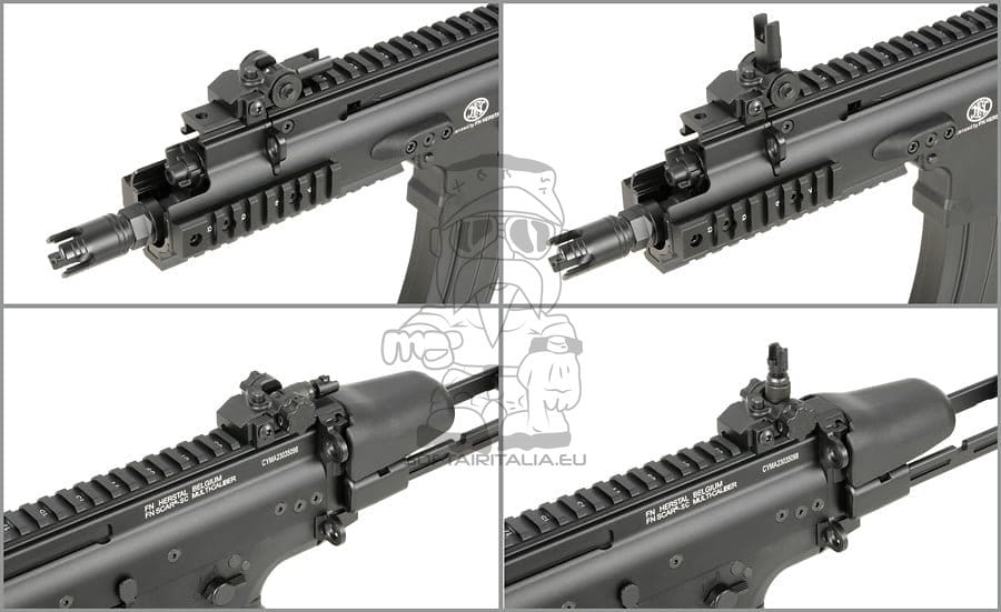 Replica FN SCAR-SC Subcarbine nera con ETU ESHOOTER GEN-2 di CYBERGUN