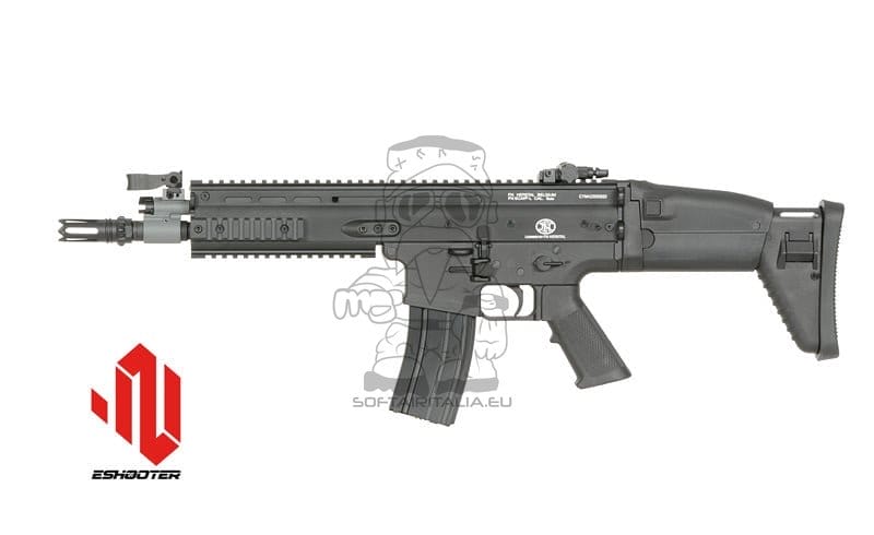 Replica FN SCAR-L nera con ETU ESHOOTER GEN-2 e 25 RPS di CYBERGUN