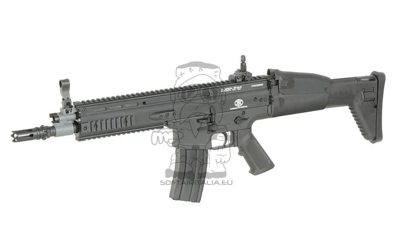 Replica FN SCAR-L nera con ETU ESHOOTER GEN-2 e 25 RPS di CYBERGUN
