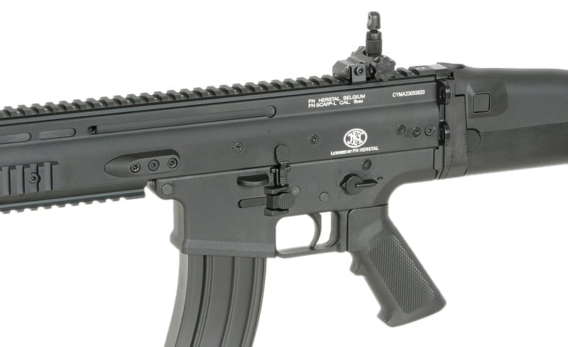 Replica FN SCAR-L nera con ETU ESHOOTER GEN-2 e 25 RPS di CYBERGUN