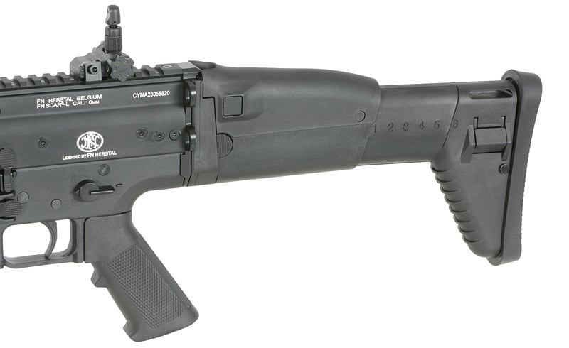 Replica FN SCAR-L nera con ETU ESHOOTER GEN-2 e 25 RPS di CYBERGUN