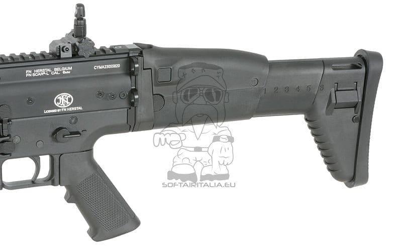 Replica FN SCAR-L nera con ETU ESHOOTER GEN-2 e 25 RPS di CYBERGUN