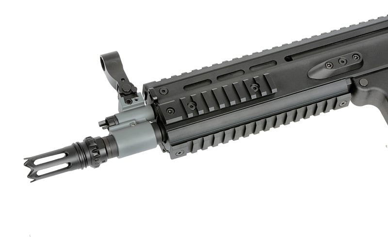 Replica FN SCAR-L nera con ETU ESHOOTER GEN-2 e 25 RPS di CYBERGUN