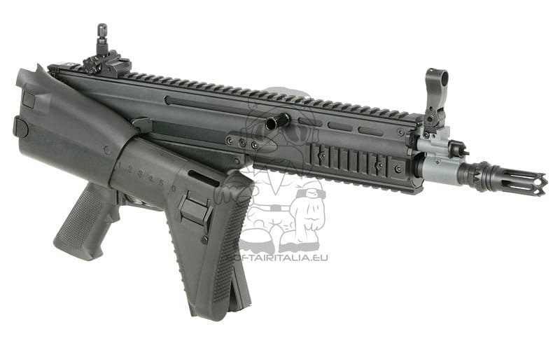 Replica FN SCAR-L nera con ETU ESHOOTER GEN-2 e 25 RPS di CYBERGUN