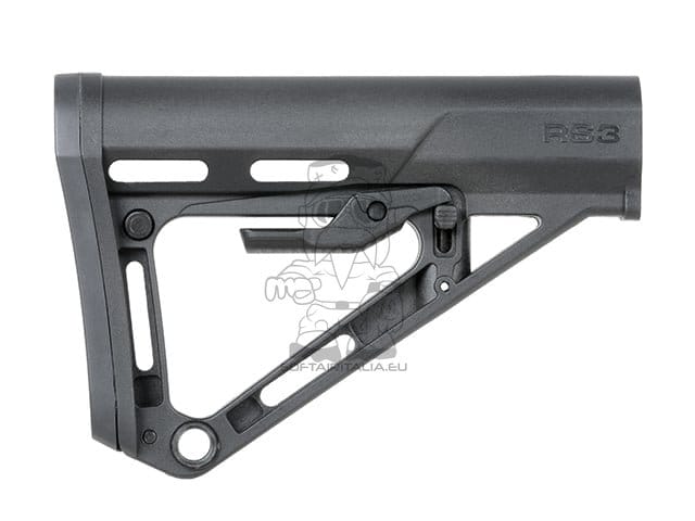 Calcio compatto RS3 nero per serie AR-15/M4 di APS