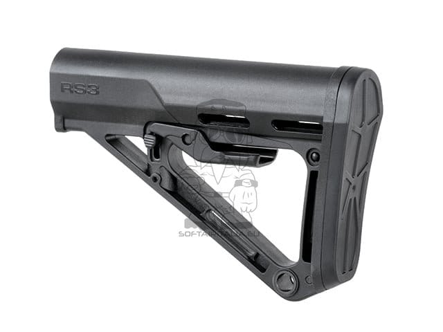 Calcio compatto RS3 nero per serie AR-15/M4 di APS