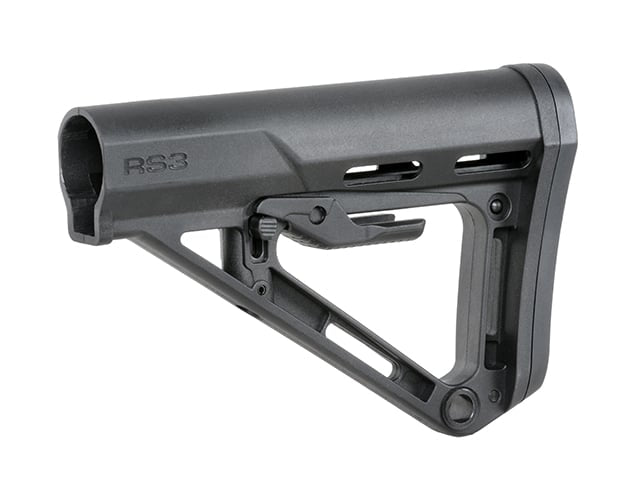 Calcio compatto RS3 nero per serie AR-15/M4 di APS