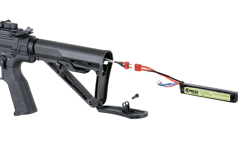Calcio compatto RS3 nero per serie AR-15/M4 di APS