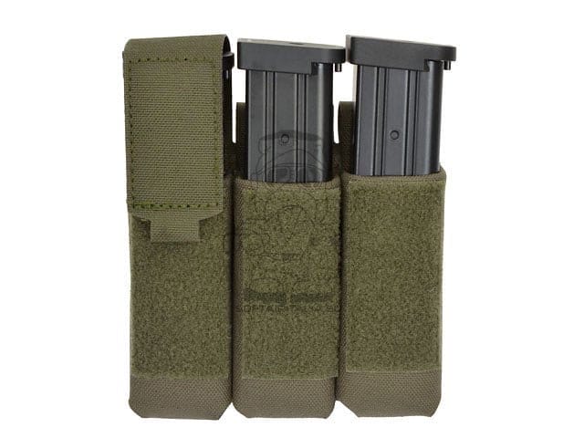 Tasca tripla porta caricatore pistola Laser-Cut con patta Ranger Green di 8FIELDS