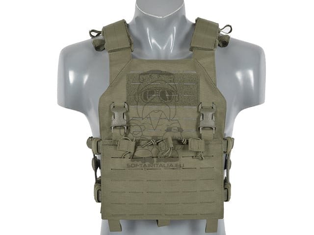 Gilet tattico Plate Carrier Buckle-Up con porta caricatori AR15/AK Ranger Green di 8FIELDS