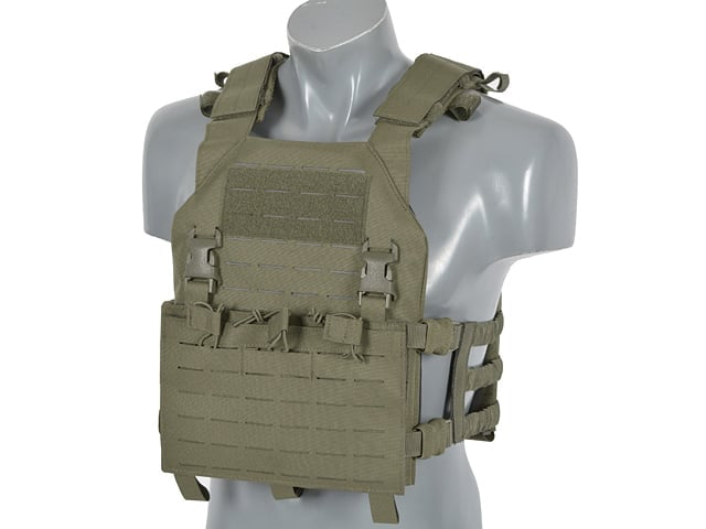Gilet tattico Plate Carrier Buckle-Up con porta caricatori AR15/AK Ranger Green di 8FIELDS